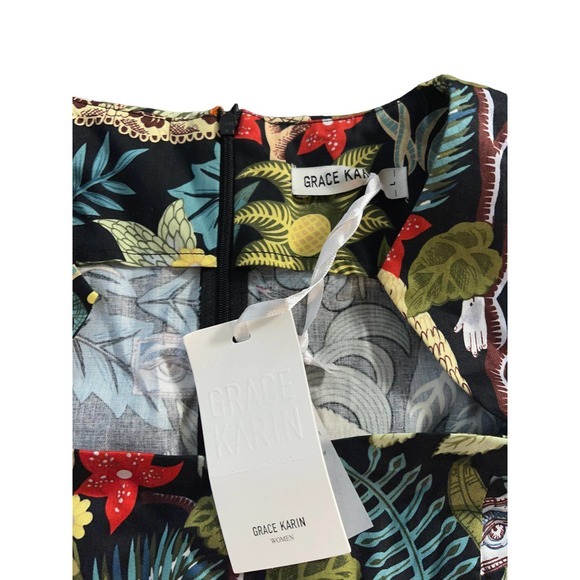 GRACE KARIN‎ Frida Women's 50s Vintage Pencil Dress Cap Sleeve Dress Size L - Picture 3 of 5